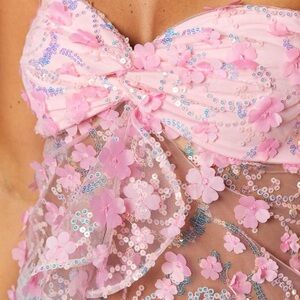 SOLD! Beginning Boutique Isabella Pink Sequin Strapless Top